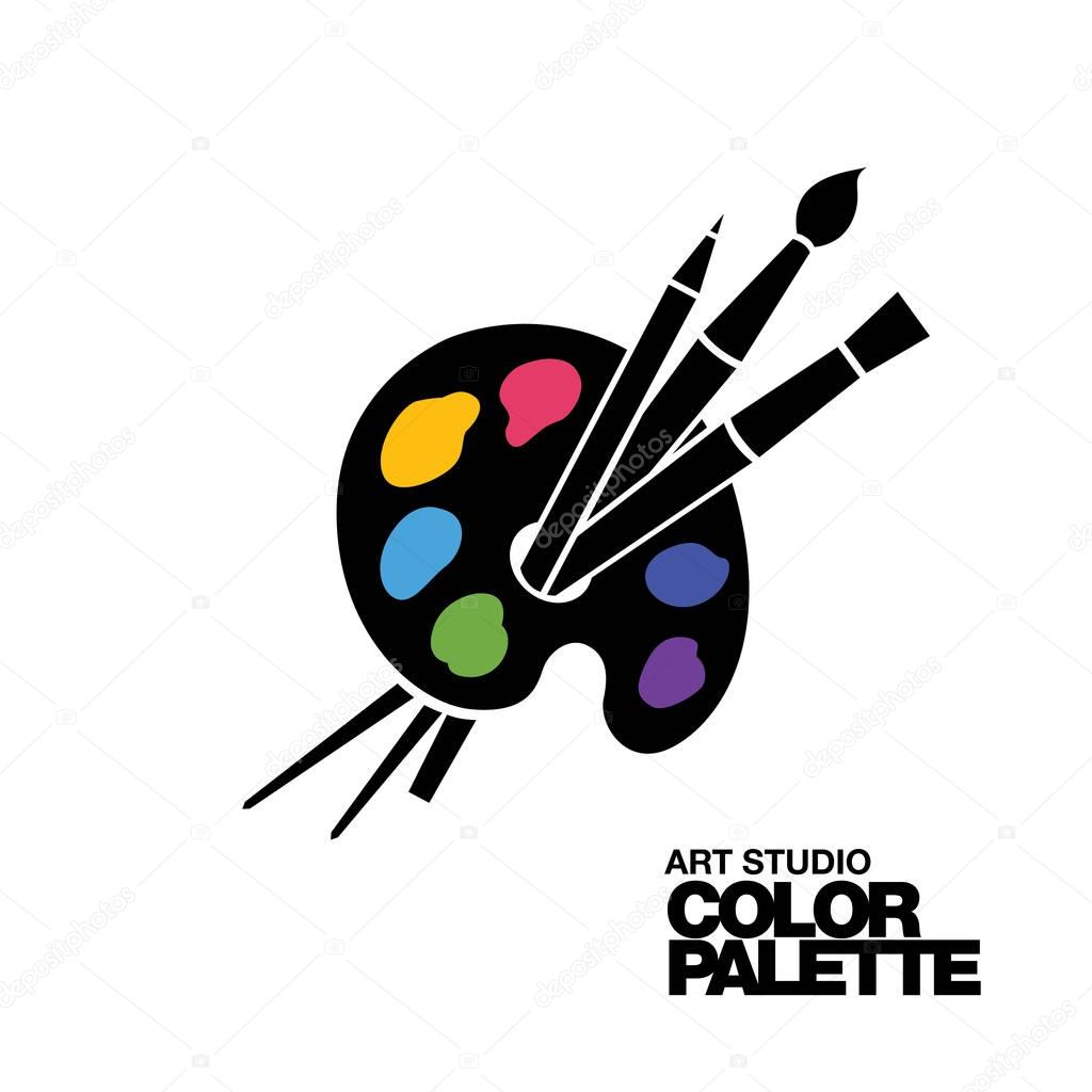 Art palette icon for print or logo. Vector illustration