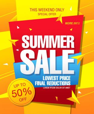 yaz satış şablonu afişi