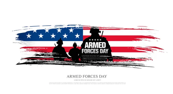 Banner do dia das forças armadas — Vetor de Stock