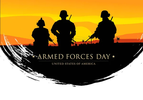 Banner de día de las fuerzas armadas — Vector de stock