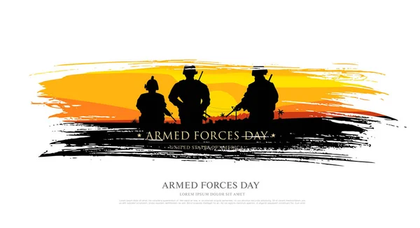 Banner de día de las fuerzas armadas — Vector de stock