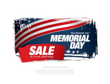 Memorial day sale banner clipart