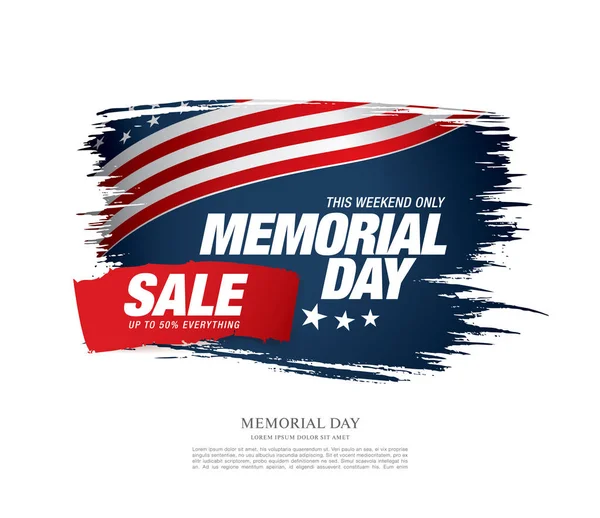 Memorial day verkoop banner — Stockvector