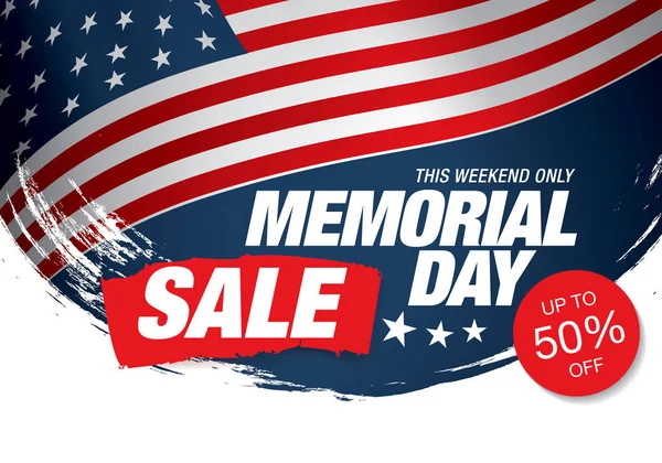 Memorial day verkoop banner — Stockvector