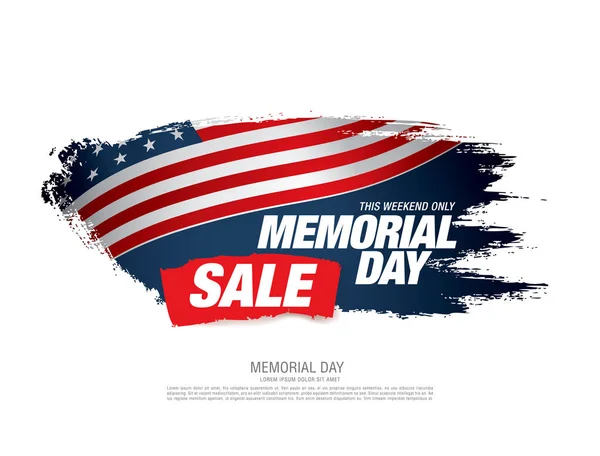 Memorial day sale banner — Stock Vector