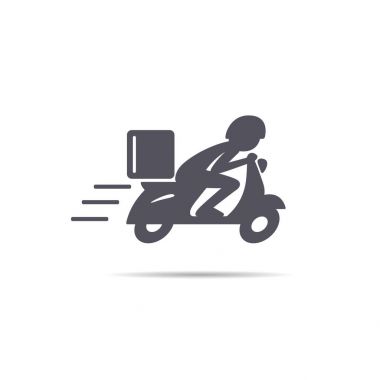 A man is riding a scooter. clipart