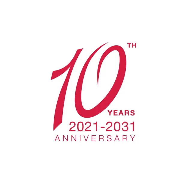 10º aniversario emblema — Vector de stock