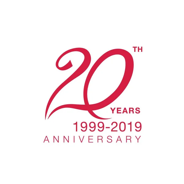 20th anniversary emblem — Stock Vector