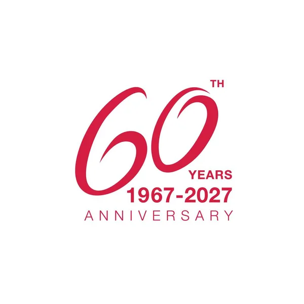 60 anos emblema — Vetor de Stock