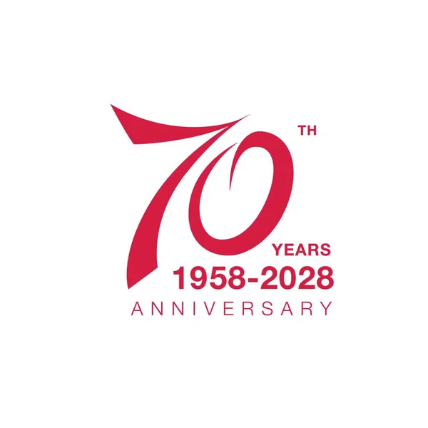 70th anniversary emblem — Stock Vector