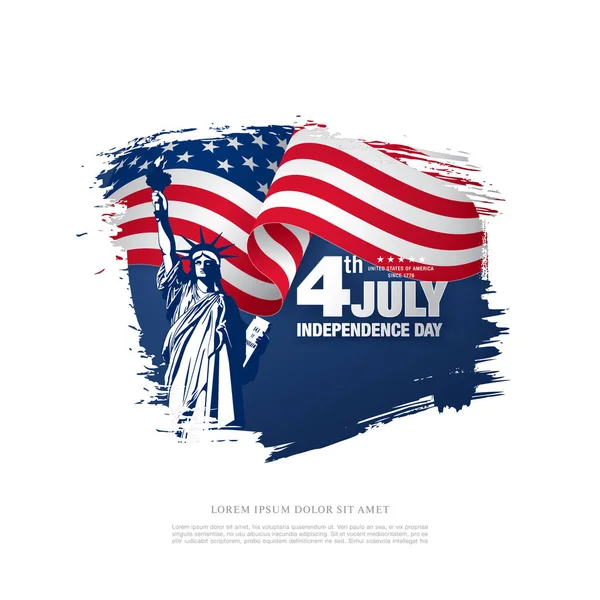 Bannière de fête de l'indépendance américaine — Image vectorielle