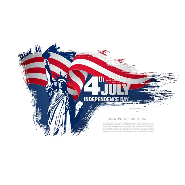 Bandera del día de la independencia americana — Archivo Imágenes Vectoriales