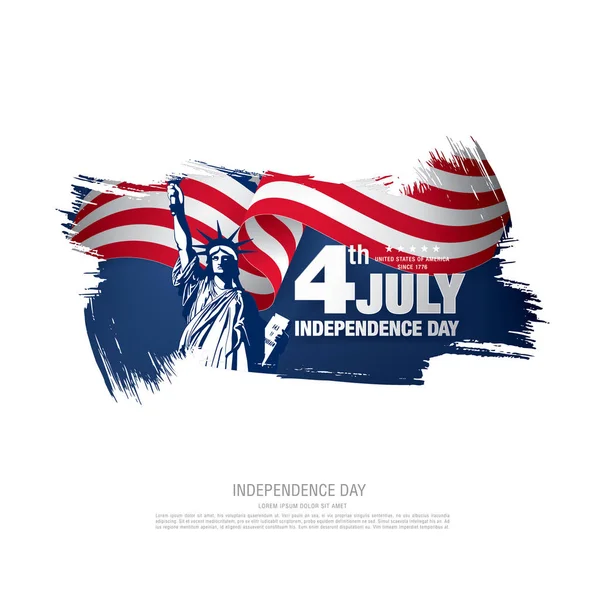 Amerykański sztandar Dnia Niepodległości — Wektor stockowy