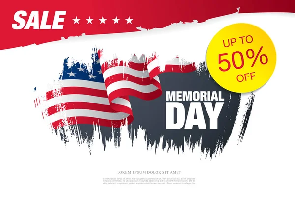 Amerikaans memorial day verkoop banner — Stockvector