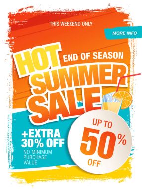 yaz satış şablonu afişi