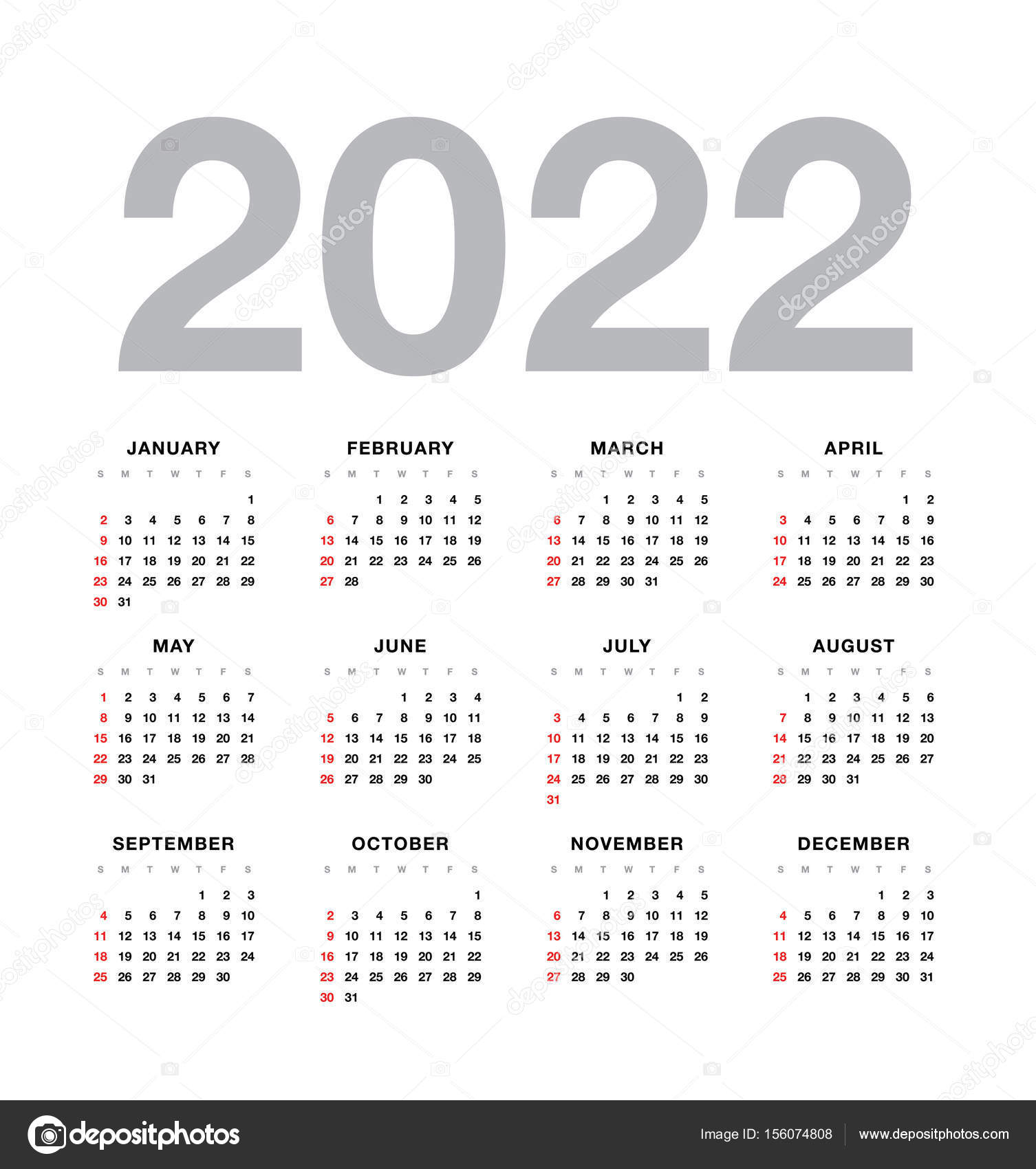 Large Wall Calendar 2022