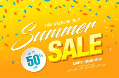 yaz satış şablonu afişi