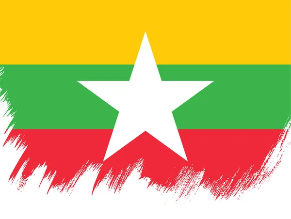 Diseño de bandera de Myanmar — Vector de stock