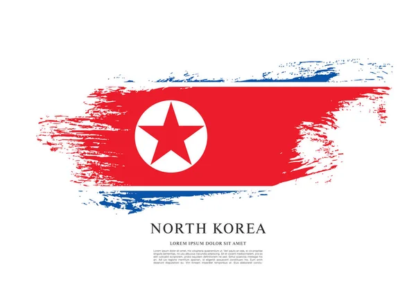 Nordkoreanische Flagge — Stockvektor