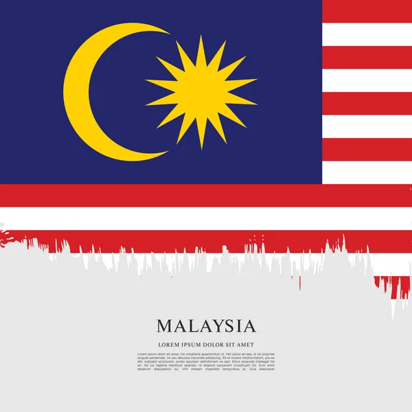 Diseño de bandera de Malasia — Vector de stock