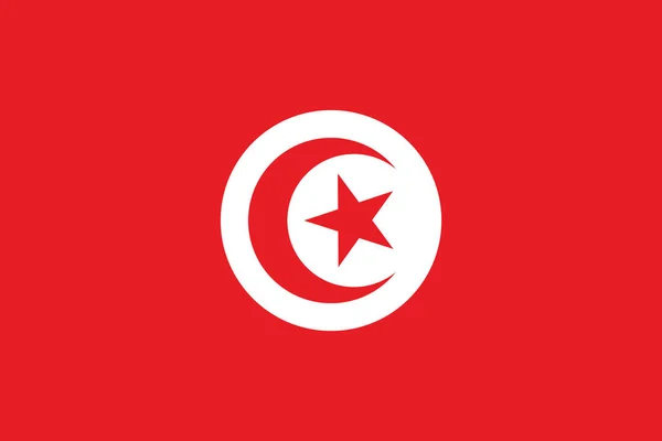 Tunézia lobogó szerinti elrendezés — Stock Vector