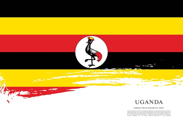 Ugandas Flagge — Stockvektor