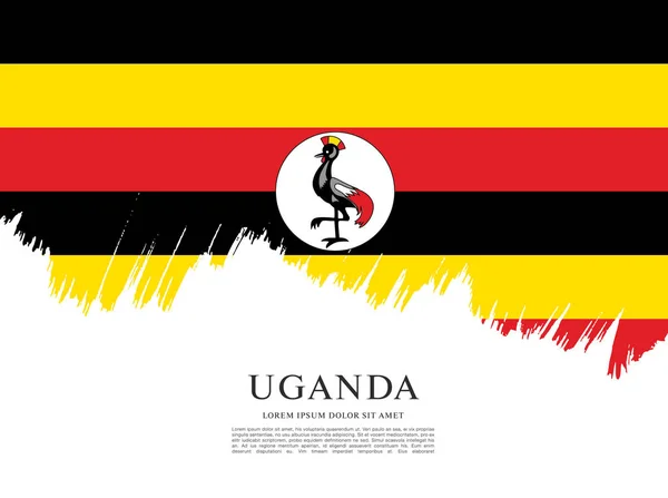 Uganda flagga layout — Stock vektor