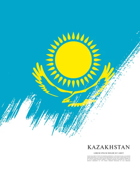 カザフスタンの旗レイアウトの設計 — ストックベクタ