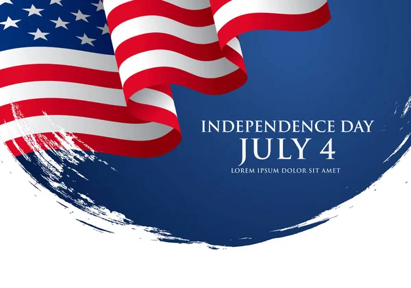 独立記念日の7月4日 — ストックベクタ