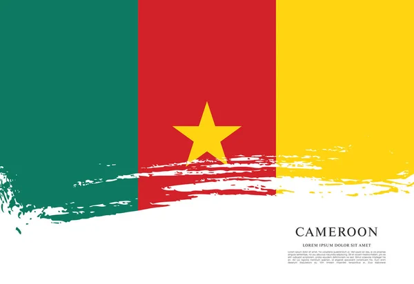 Kamerun, fırça darbesi bayrağı — Stok Vektör