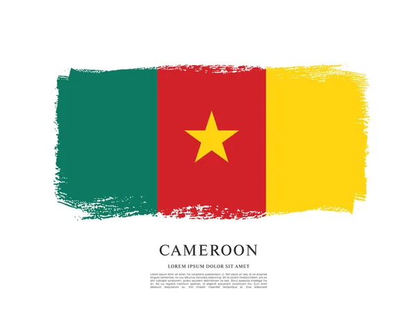 Bandera de Camerún, pincelada — Vector de stock