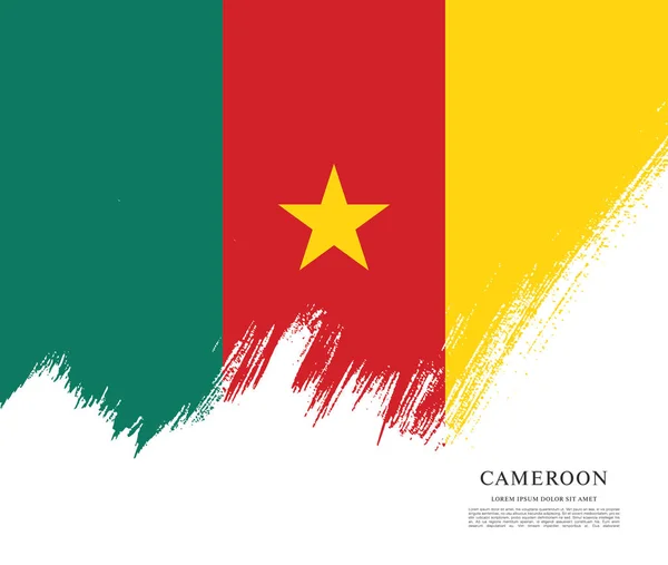 Bandera de Camerún, pincelada — Vector de stock