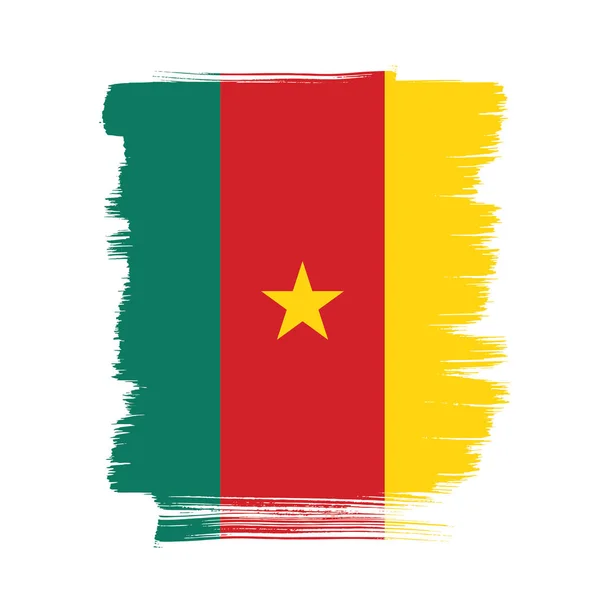 Flag of Cameroon, brush stroke — Stock Vector