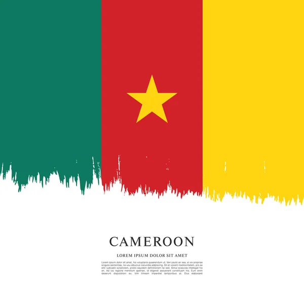 카메룬, 브러시 획의 국기 — 스톡 벡터