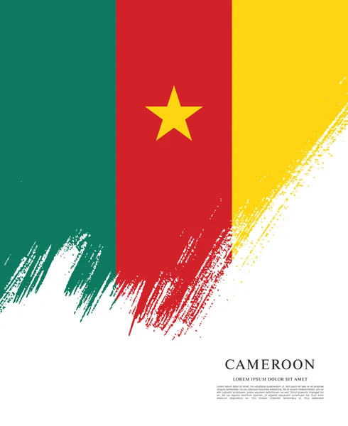 Bandera de Camerún, pincelada — Vector de stock