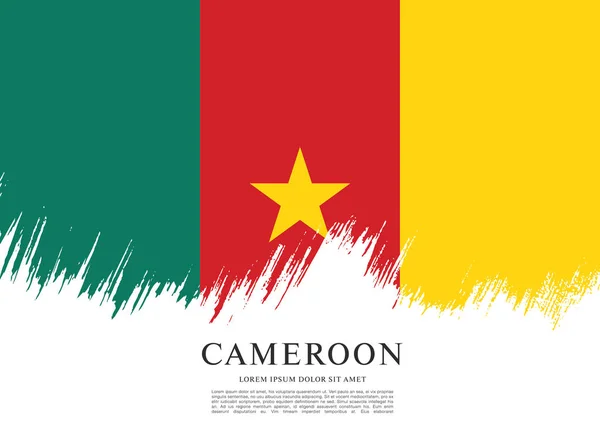 카메룬, 브러시 획의 국기 — 스톡 벡터
