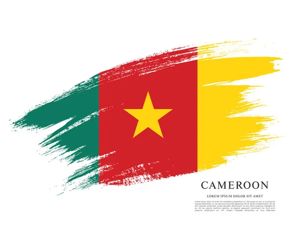 Bandera de Camerún, pincelada — Vector de stock