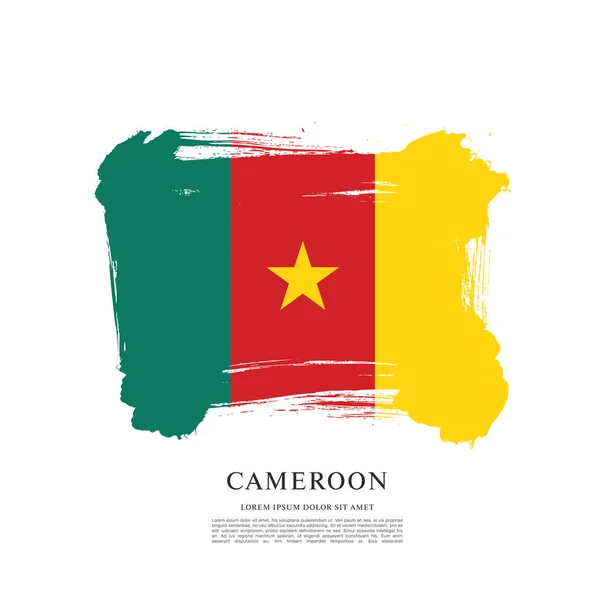 国旗的喀麦隆，画笔描边 — 图库矢量图片
