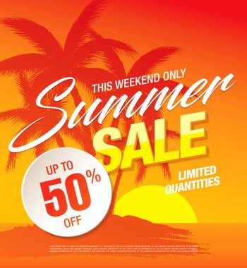 yaz satış şablonu afişi