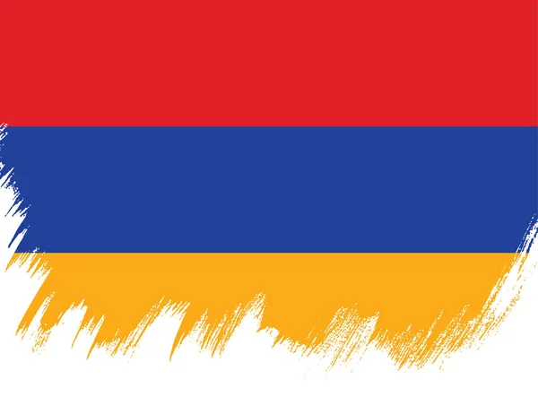 国旗的亚美尼亚，画笔描边 — 图库矢量图片
