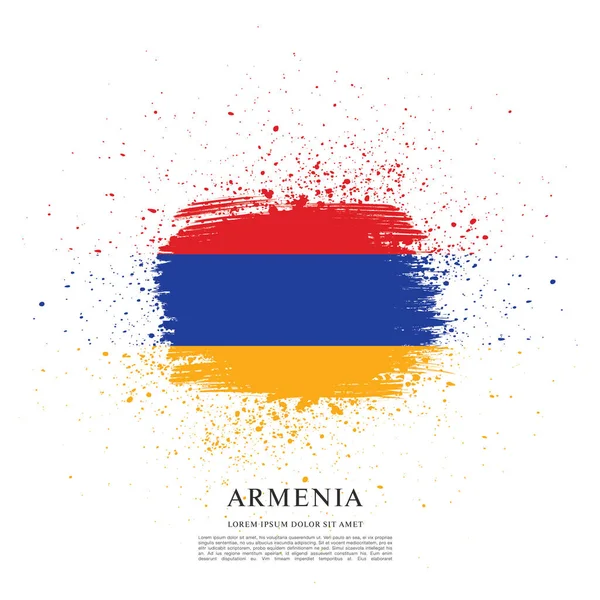 Flagge von Armenien, Pinselstrich — Stockvektor