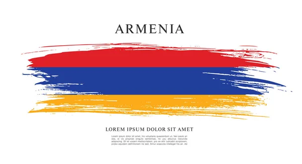 Flagge von Armenien, Pinselstrich — Stockvektor