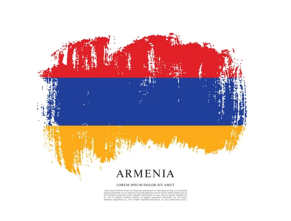 Bandiera dell'Armenia, pennellata — Vettoriale Stock