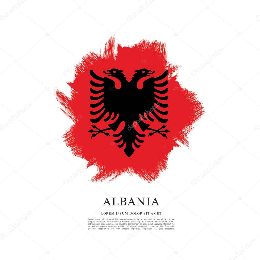 Flag of Albania, brush stroke