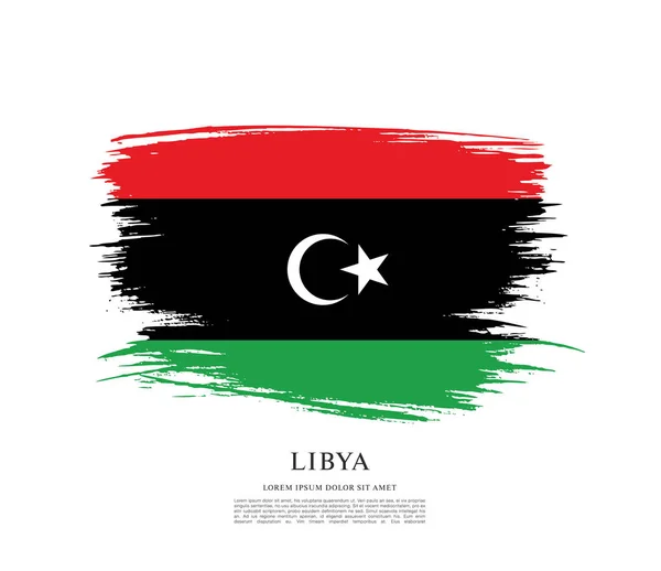 Bandiera della Libia disegno — Vettoriale Stock
