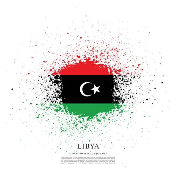 Bandiera della Libia disegno — Vettoriale Stock