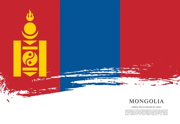 Иллюстрация флага Монголии — стоковый вектор