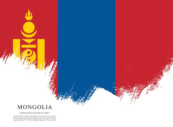 Bandera de Mongolia ilustración — Vector de stock