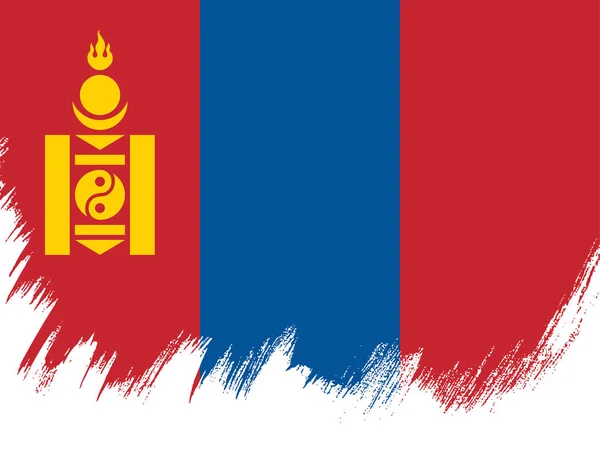 Illustration du drapeau de Mongolie — Image vectorielle