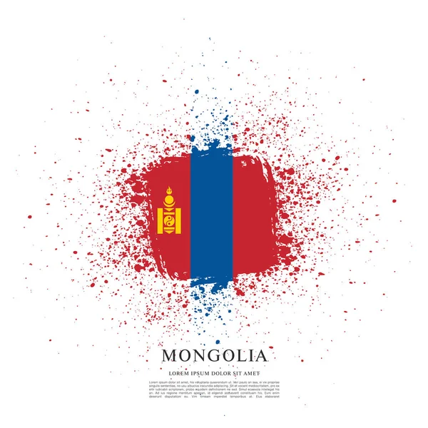 Bandera de Mongolia ilustración — Vector de stock